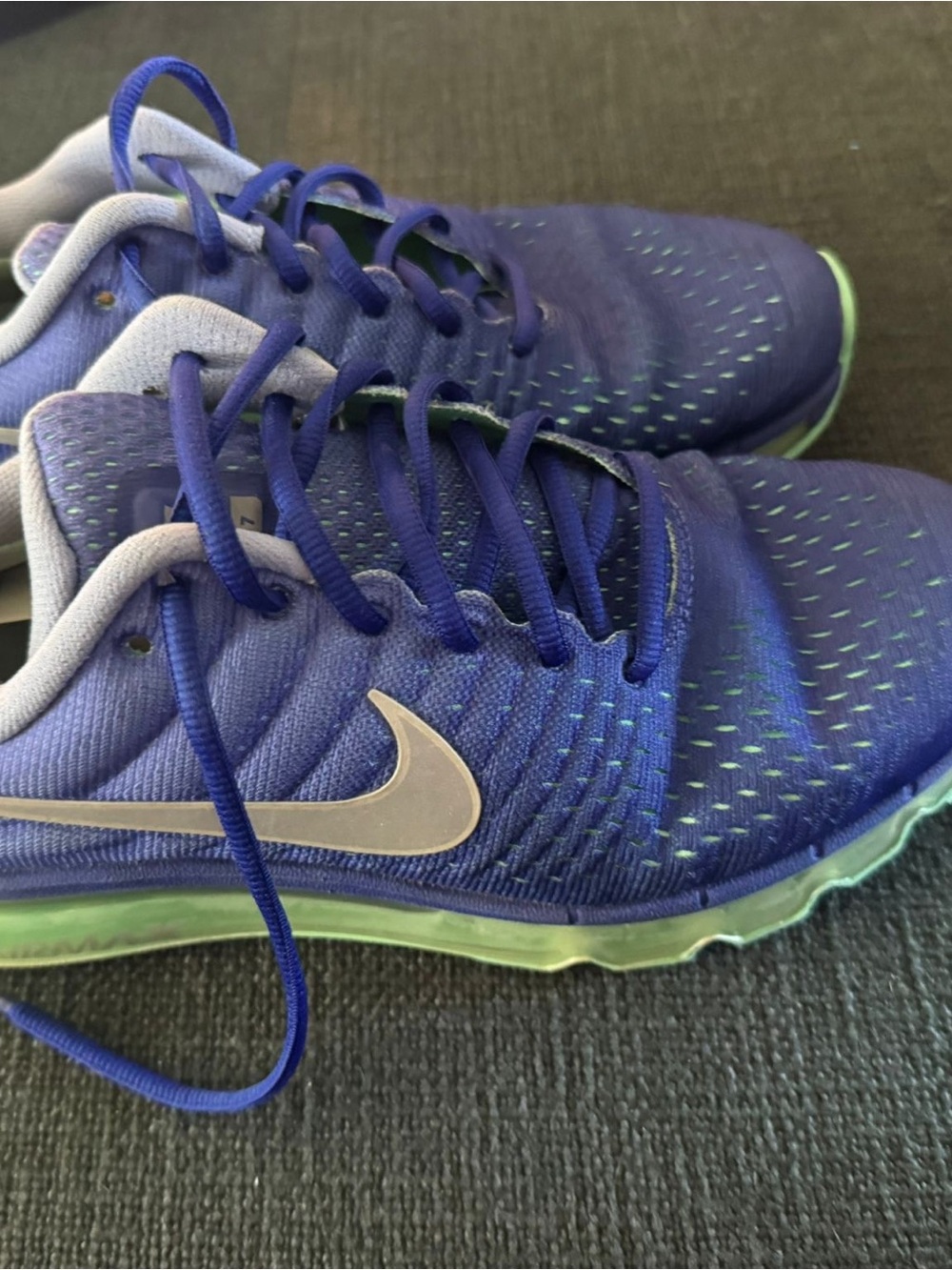 Nike Blue Athletic Sneakers with Mint Green Sole